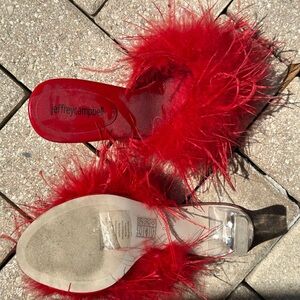 Jeffrey Campbell Red Feather Slide Mules 9